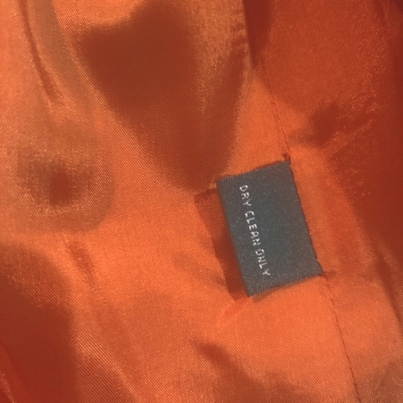 Lauren Ralph Lauren  Single Breasted 100% Linen Lined Orange Jacket Women Size 8 - Picture 14 of 14